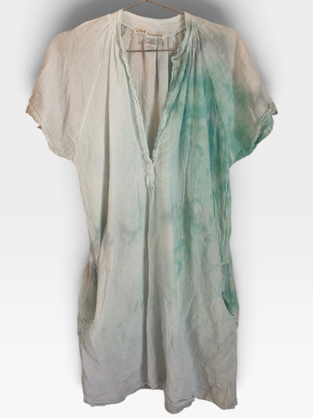Love Tanjane Light Aqua Tie-Dye Beach Cover-Up size 8